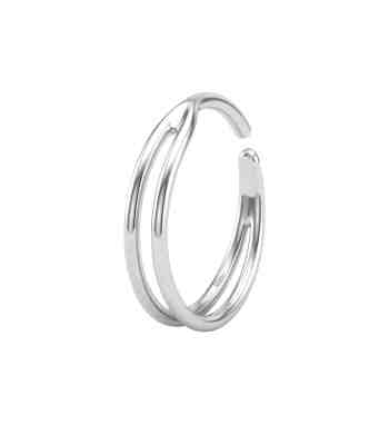 Line Nose Pin Twin Design In 925 Sterling Silver