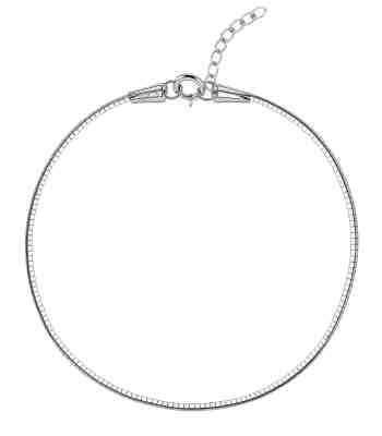 Mirror Chain Snake Anklet In 925 Sterling Silver
