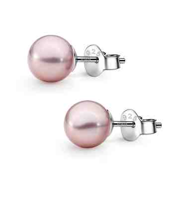 Pearl Earring Pink Shell Studs Gold-Plated | 925 Sterling Silver