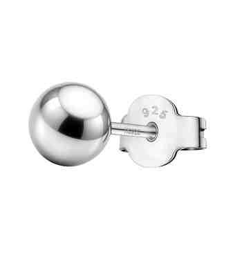 Pure Silver Earrings For Men Ball Studs In 925 Sterling Silver