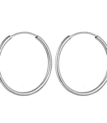 Pure Silver Hoops Classic Piercing Earrings In 925 Sterling Silver