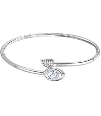 Radiant Leaf Ring | Adjustable American Diamond 925 Silver