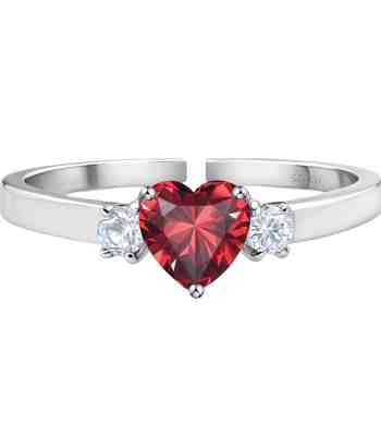 Red Heart Promise Ring | Passionate Adjustable 925 Sterling Silver