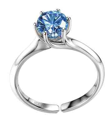 Sapphire Ring | Martini Solitaire Adjustable 925 Sterling Silver