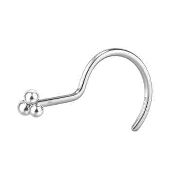 Silver Nose Ring Trinity Cluster Pin In 925 Sterling Silver
