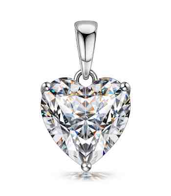 Single Stone Heart Solitaire Pendant In 925 Sterling Silver