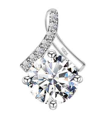 Starlit American Diamond Studded Pendant In Sterling Silver