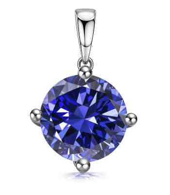 Tanzanite Gemstone Pendant, Birthstone Necklace In 925 Silver