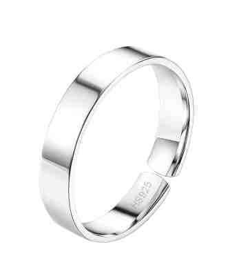 Thick Band Silver Toe Ring Classic Adjustable In Sterling Silver