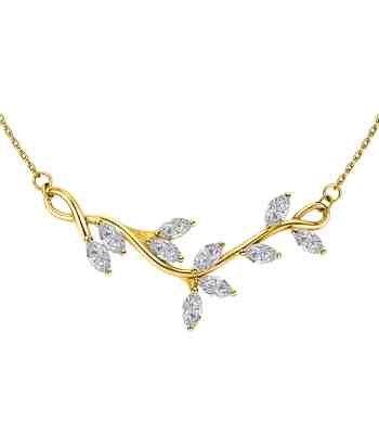 Twinkling Trailing Vines Necklace In 925 Sterling Silver | 18k Gold Finish