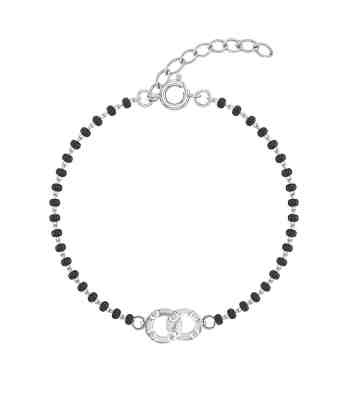 Unify Double Circle Link Mangalsutra Bracelet For Women In 925 Sterling Silver
