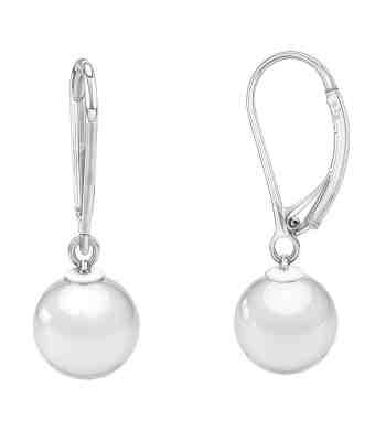 White Snow Pearl Earrings For Women In 925 Sterling Silver