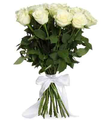 12 White Roses Bouquet
