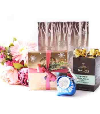 Christmas Flowers, Chocolate & Tea Gift Hamper