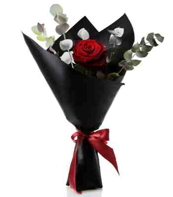 Single Red Rose Bouquet