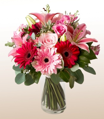 Anniversary Delight  Elegant Pink Lily & Rose Arrangement