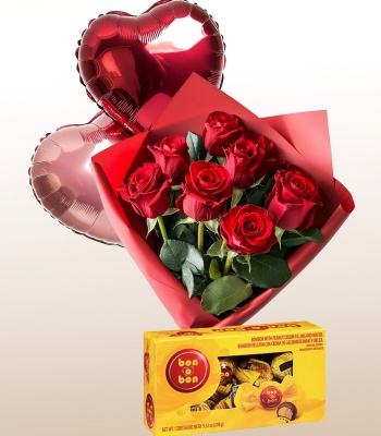 Birthday - Flowers, Chocolates & Balloon