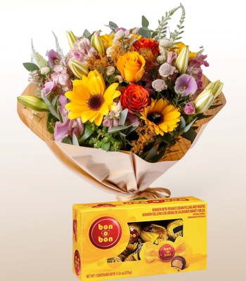 Good Luck Flower Bouquet with Bon o Bon