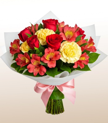 Ribbon Tied Flower Bouquet