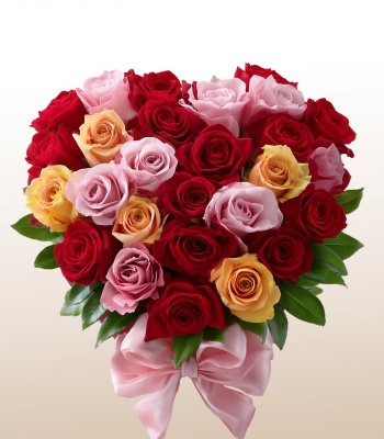 Romantic Heart-Shaped Rose Bouquet