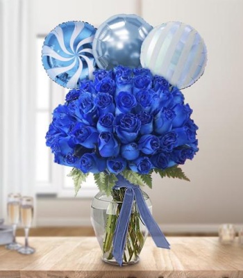 36 Blue Roses Arrangement