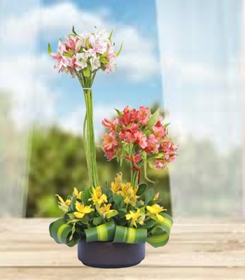 Alstroemeria Flower Basket