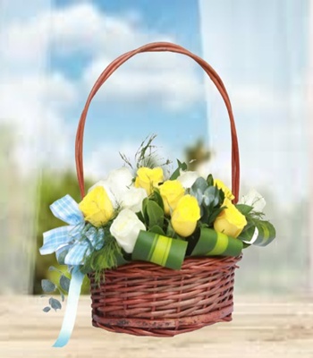 Baby Boy Flower Basket