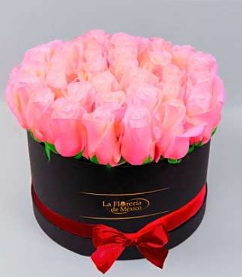 Black Box of Pink Roses