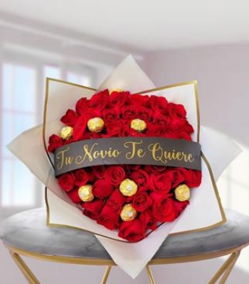 Bouquet of Roses and Ferrero Rocher