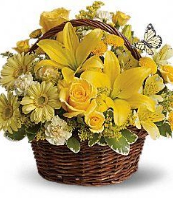 Cheerful Flower Basket For Birthday