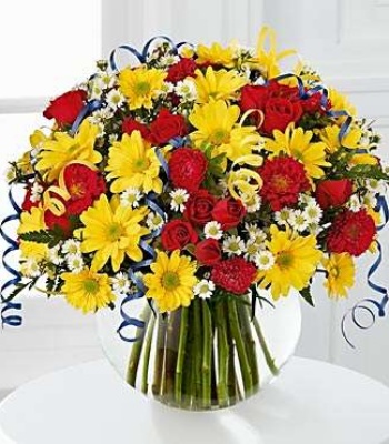 Happy Birthday Flowers With Balloon