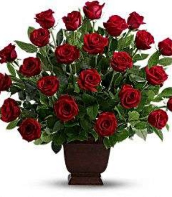 Heartfelt Tribute Red Rose Arrangement