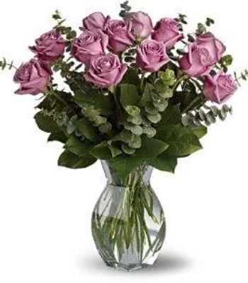Lavender Roses In A Vase