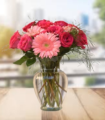 Mixed Flowers - Rose & Gerbera Daisy