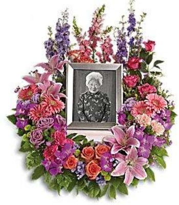 Photo Frame Sympathy Wreath