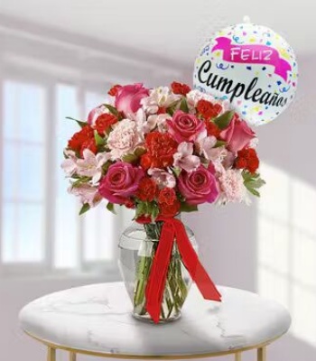 Pink Birthday Flower Arrangement