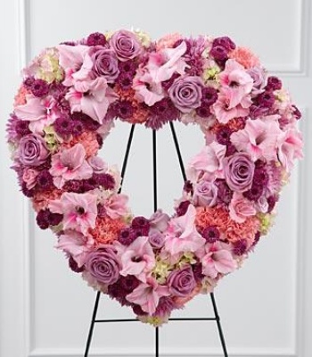 Pink Heart Shape Standing Wreath