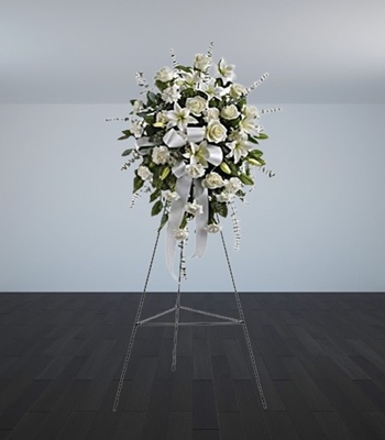 Standing Funeral Spray � White Flowers