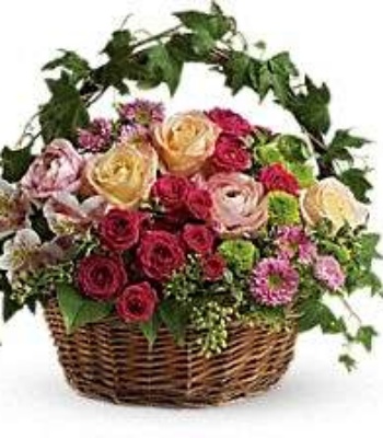 Valentines Day Flower Basket
