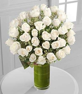 White Rose Vase Arrangement