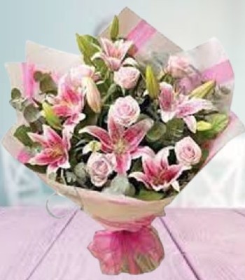 Tulip Flower Bouquet with Lily and Rose