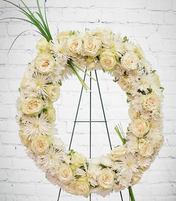 Funeral Wreath - White Flowers