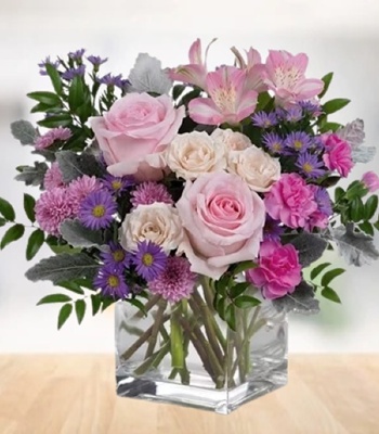 Mother's Day Flower Bouquet - Free Cube Vase