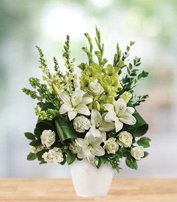 Sympathy Arrangement Of White Flowers