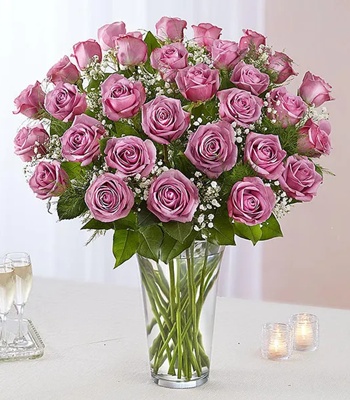 Lavender Rose Flower Bouquet - 30 Stems