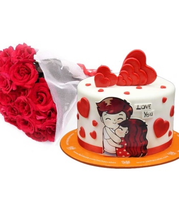 Fondant Cake And Flowers