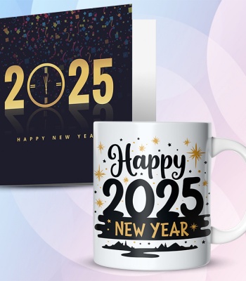 Happy New Year 2025 Mug and Card