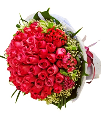 100 Long Stem Red Roses Bouquet