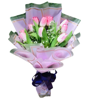 12 Pink Tulips Bouquet