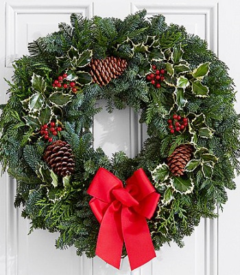 Artificial Christmas Wreath - Deck The Halls